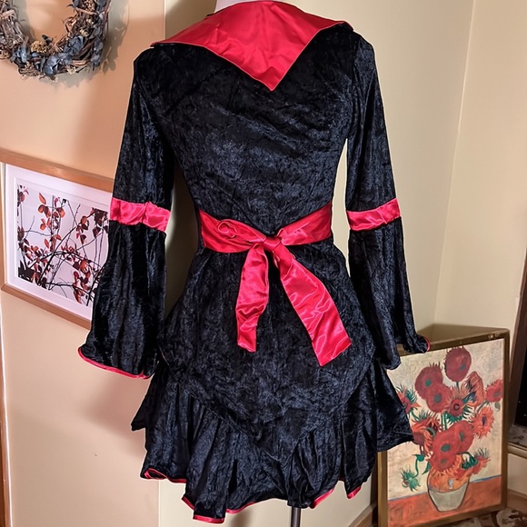 Vtg Sexy Vamprie Size Small/Medium VELVET VAMP by Delicious Corset Skirt Hat - Picture 6 of 16